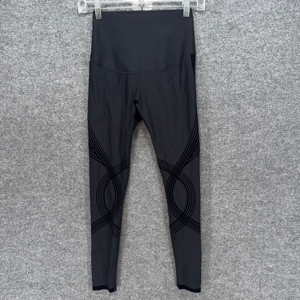 Fanka Leggings Women Small Black Body Sculpt Side Pocket Activewear Yoga Gym